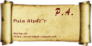 Puia Alpár névjegykártya